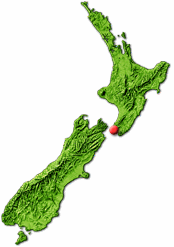 New Zealand map showing Wellington